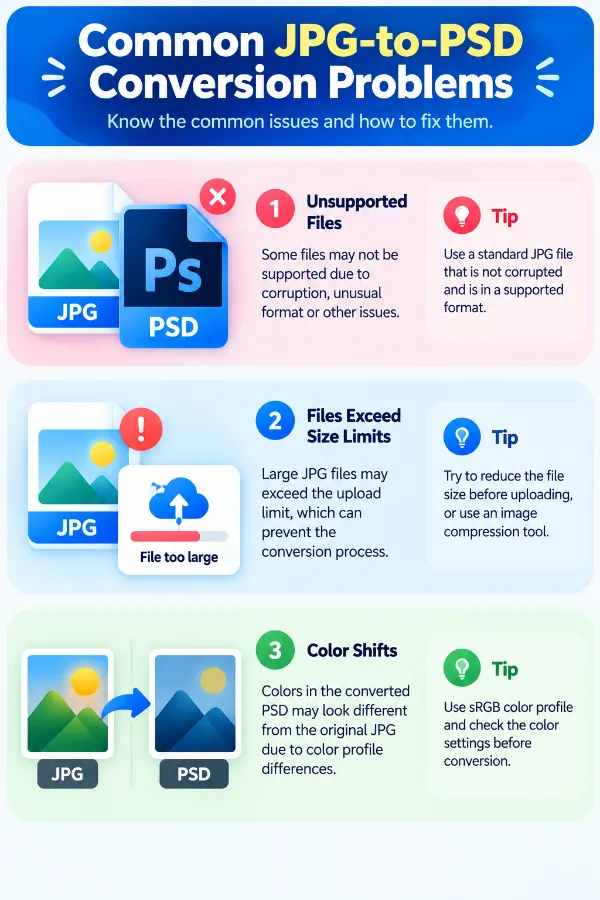 Common JPG-to-PSD conversion problems