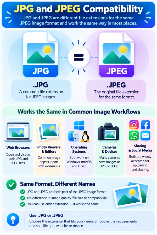 JPG and JPEG extensions compared