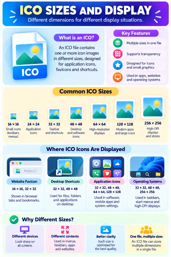 ICO Sizes and Display