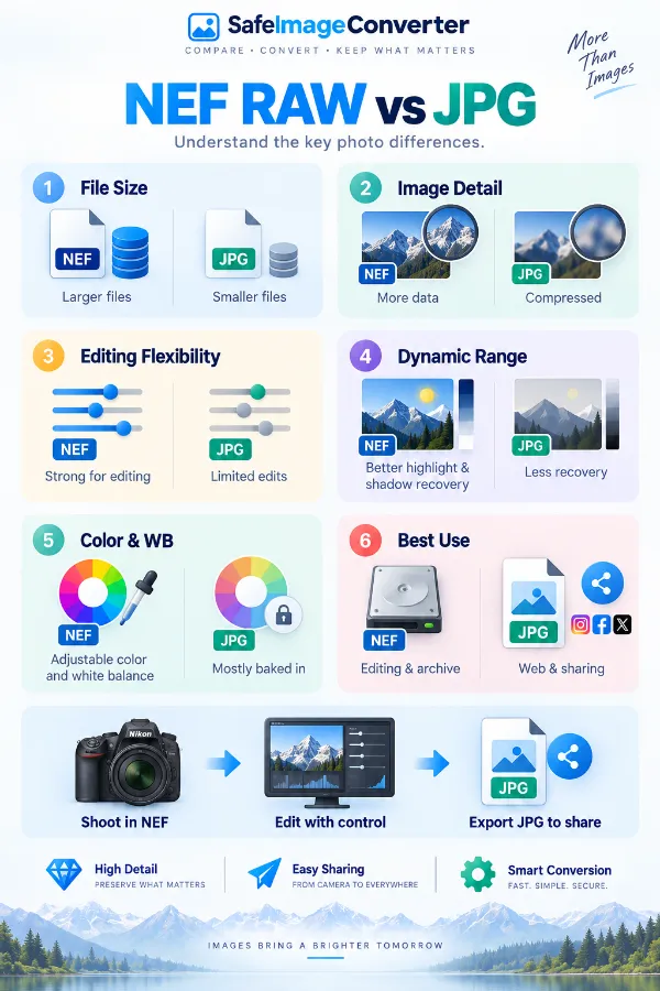Differences between NEF RAW and JPG photographs