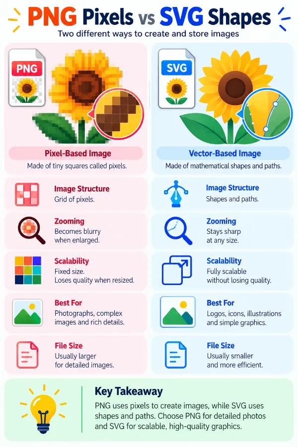PNG Pixels vs SVG Shapes
