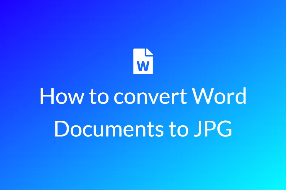 How to convert Word Documents to JPG