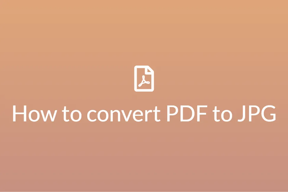 How to convert PDF to JPG